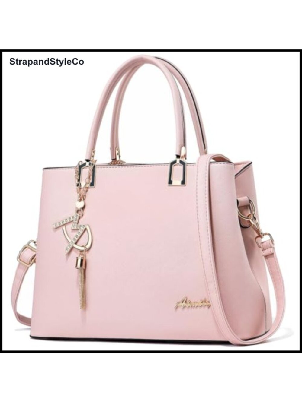 PU Leather Satchel Tote Bag with Removable Strap